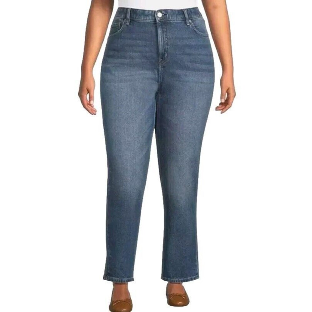 Ralph Lauren Women's stretch Straight-Leg High-Rise Jeans Size 14